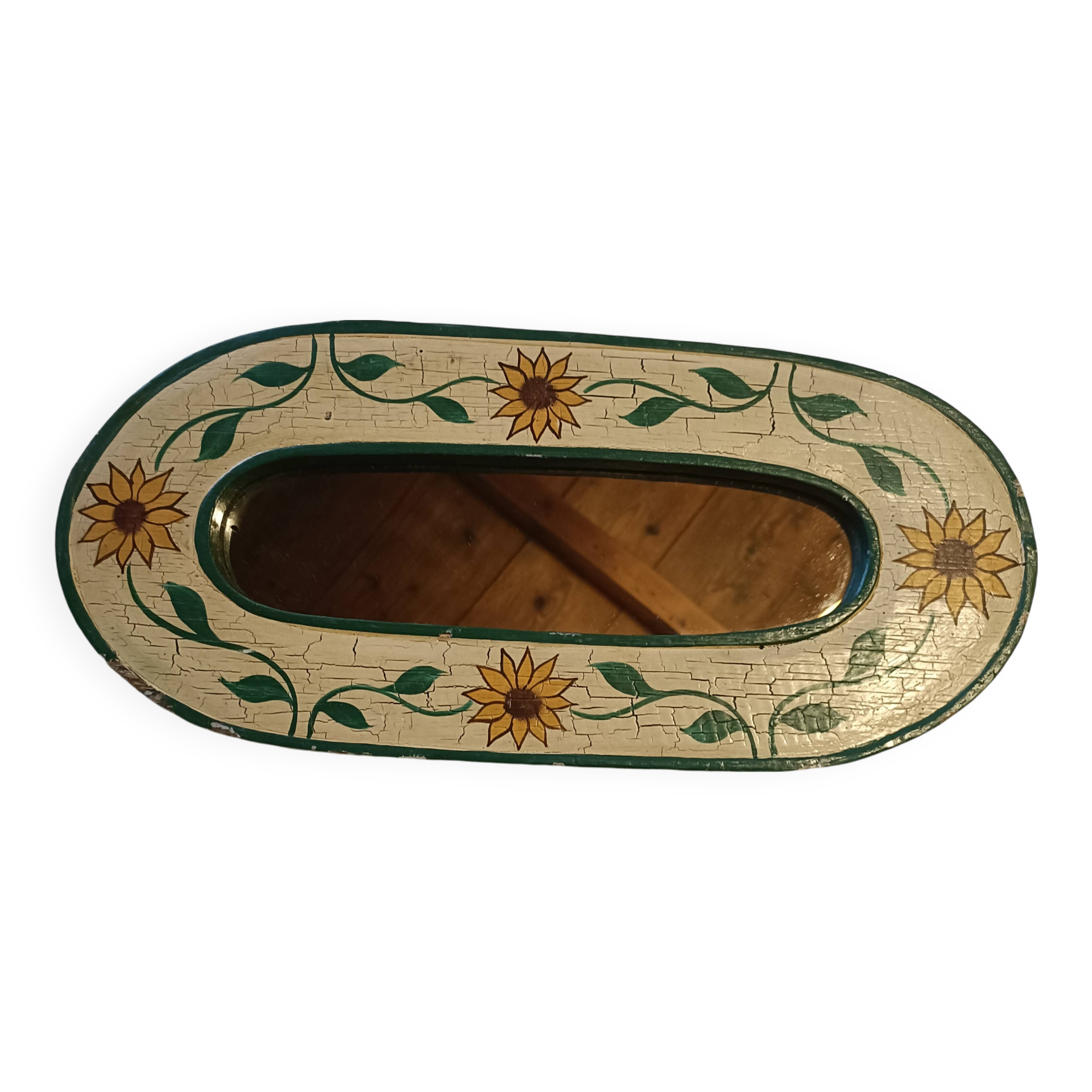 Painted wooden mirror