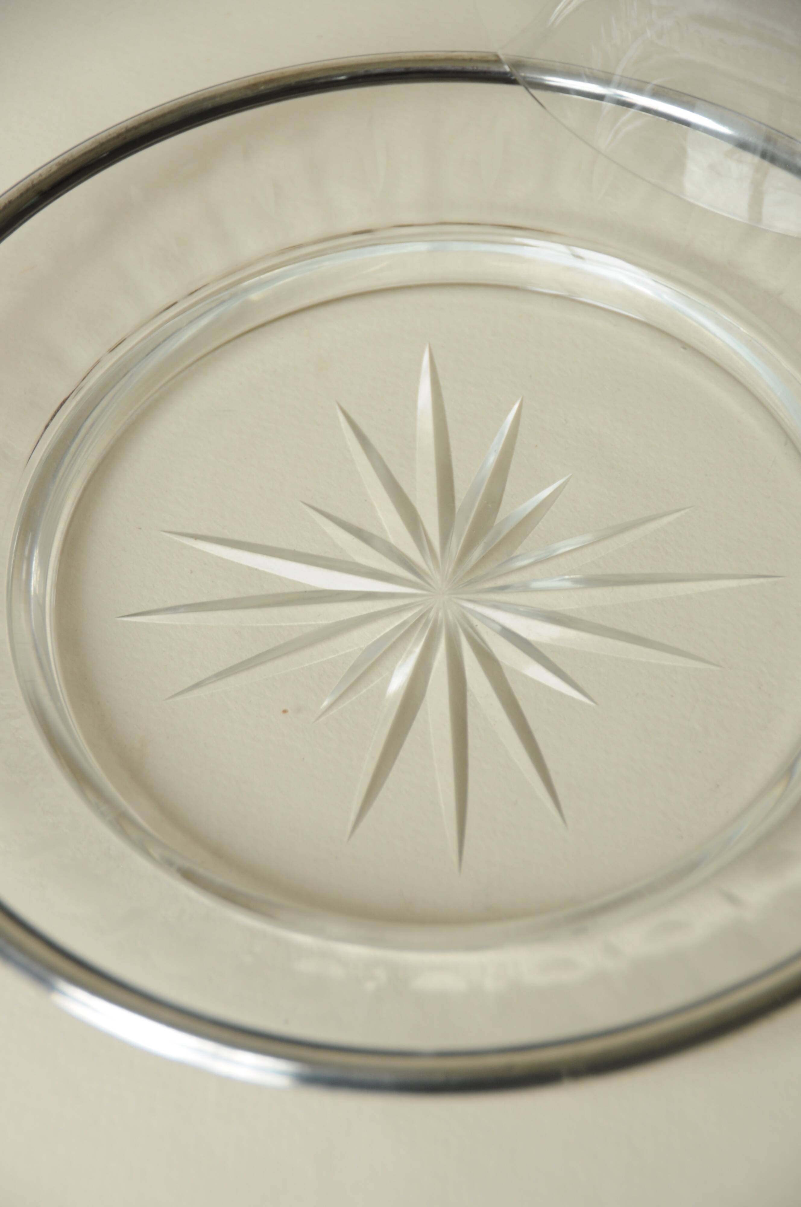 Antique Crystal Cheese Dome with Star Pattern Plate
