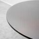 Vintage round table in wood and glass with metal base, 1970s modernist