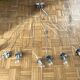 1970s vintage suspension – 8 lights – chrome metal
