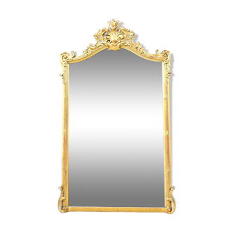 Louis XV Style Fireplace Mirror, 1m74, In Golden Wood, Napoleon III Period