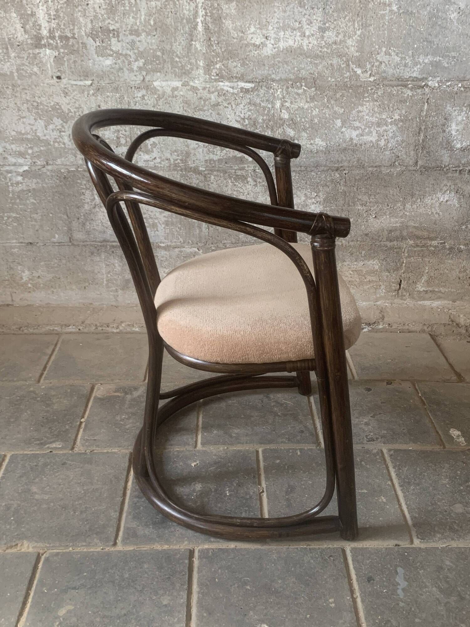 Set of 4 midcentury bentwood bamboo Dutch dining chairs, Rohe Noordwolde 19