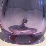 Purple glass piriform vase. Circa 1970.