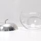 Postmodern Transparent Glass and Silver-Plated Metal Ice Bucket / Bowl, Italy