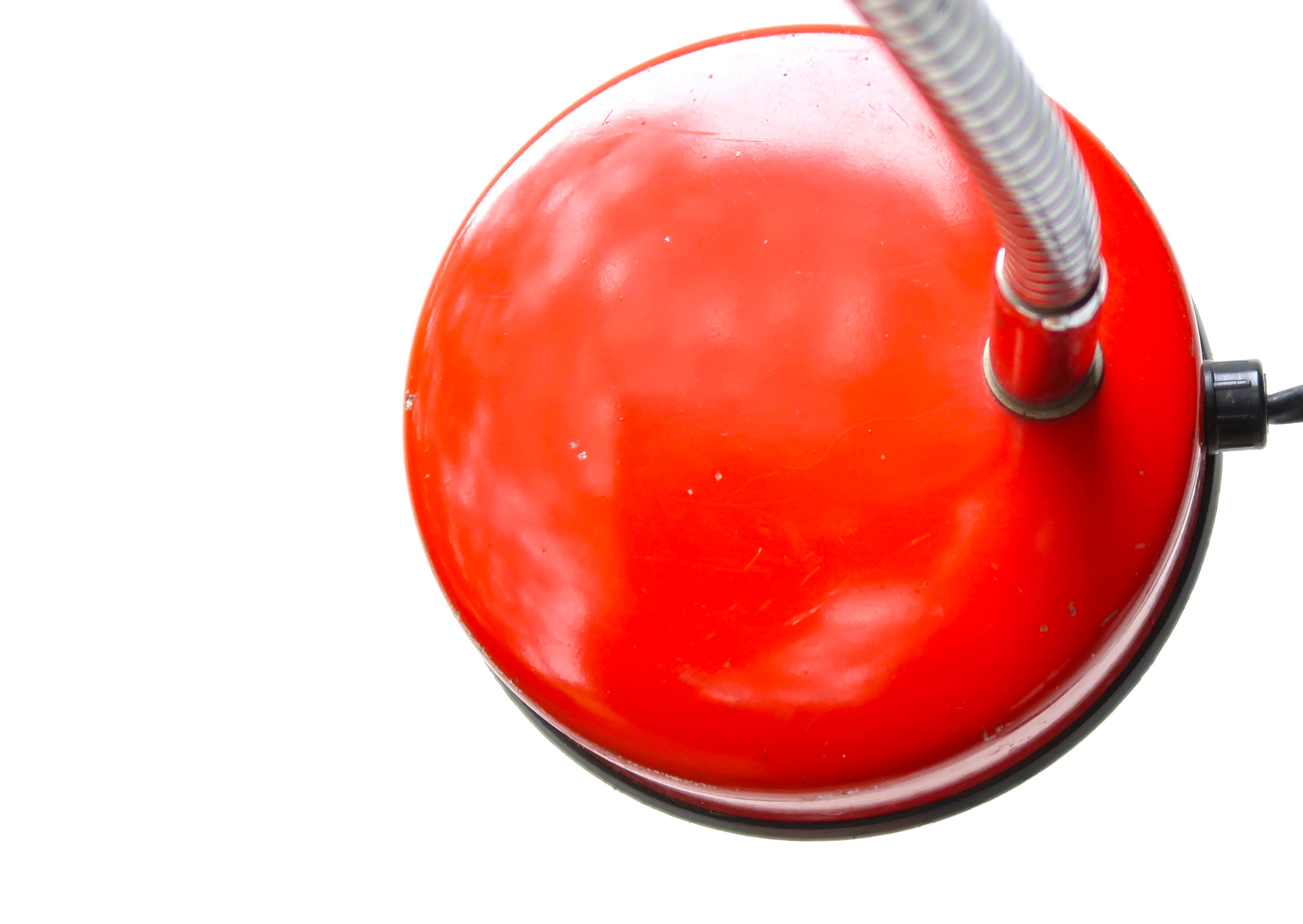 Veneta Lumi articulated red desk lamp, 60s