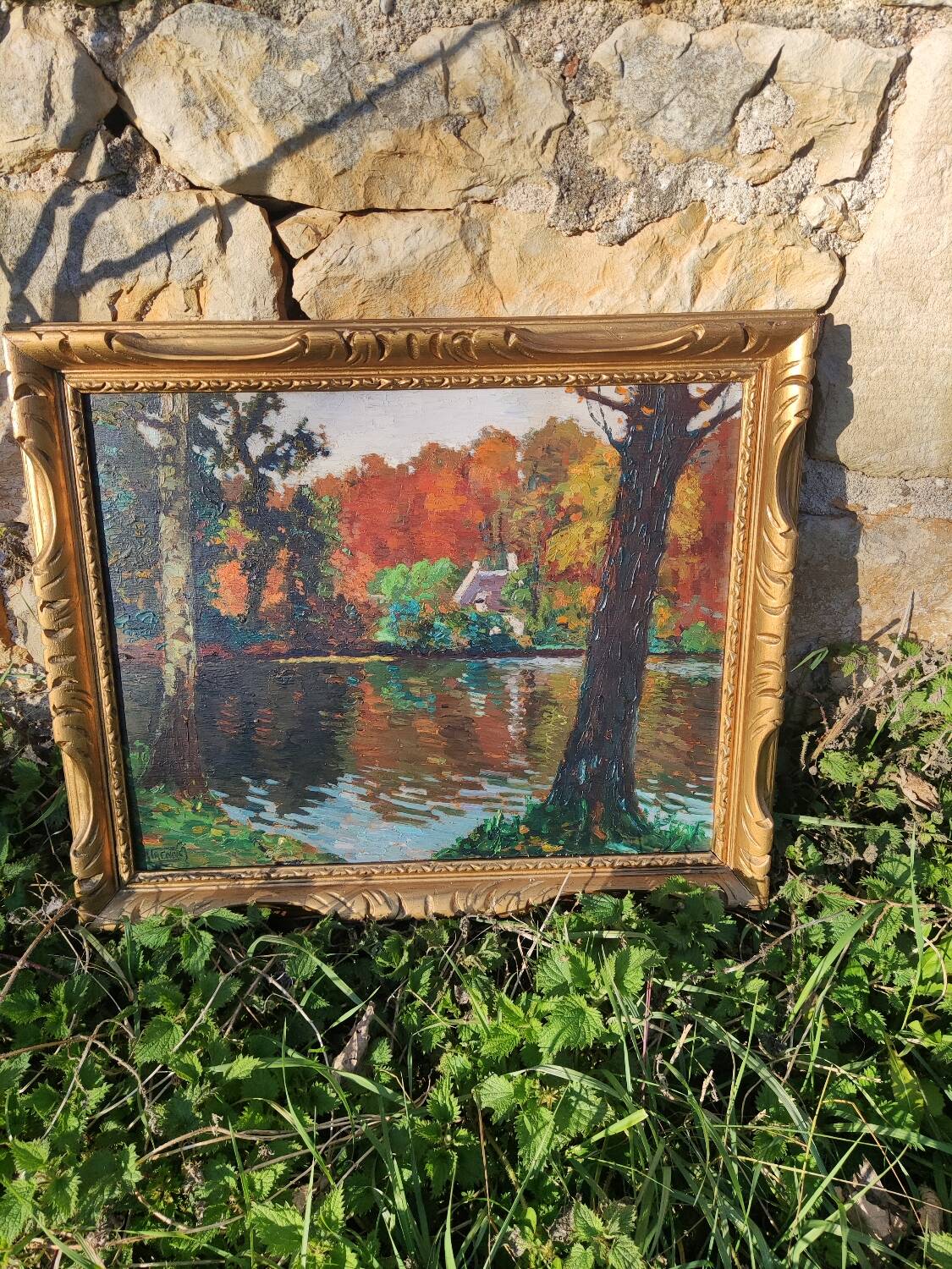 Oil painting on panel - signed Lucien Frennet - framed