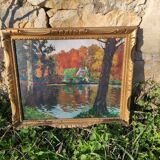 Peinture à l huile sur panneau - signée Lucien Frennet - encadrée