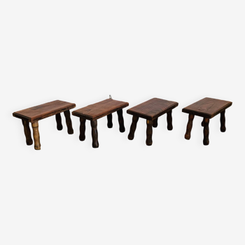 Set of 4 small rectangular stools