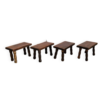 Set of 4 small rectangular stools