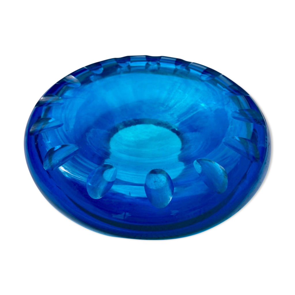 Electric blue glass ashtray signed marc newson twentieth