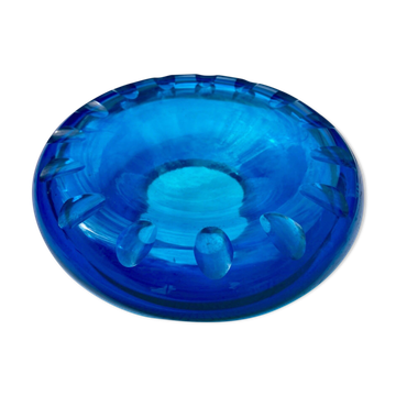 Electric blue glass ashtray signed marc newson twentieth century design