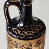Vase Amphore Grec/Scènes de vie Mythologie Grecque. Signé KA. Fait main en Grèce, doré à l or fin 24c. Haut 22,5 cm