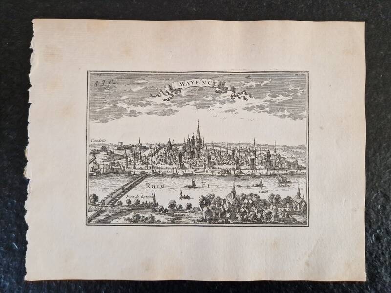 17th century copper engraving "Mainz" By Sébastien de Pontault de Beaulieu (1612-1674)