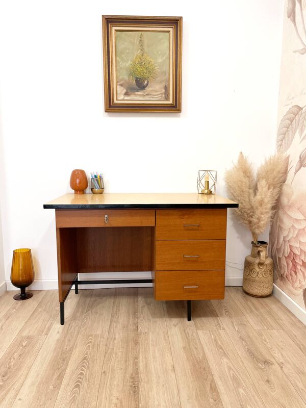 Bureau vintage bois & formica – années 60/70