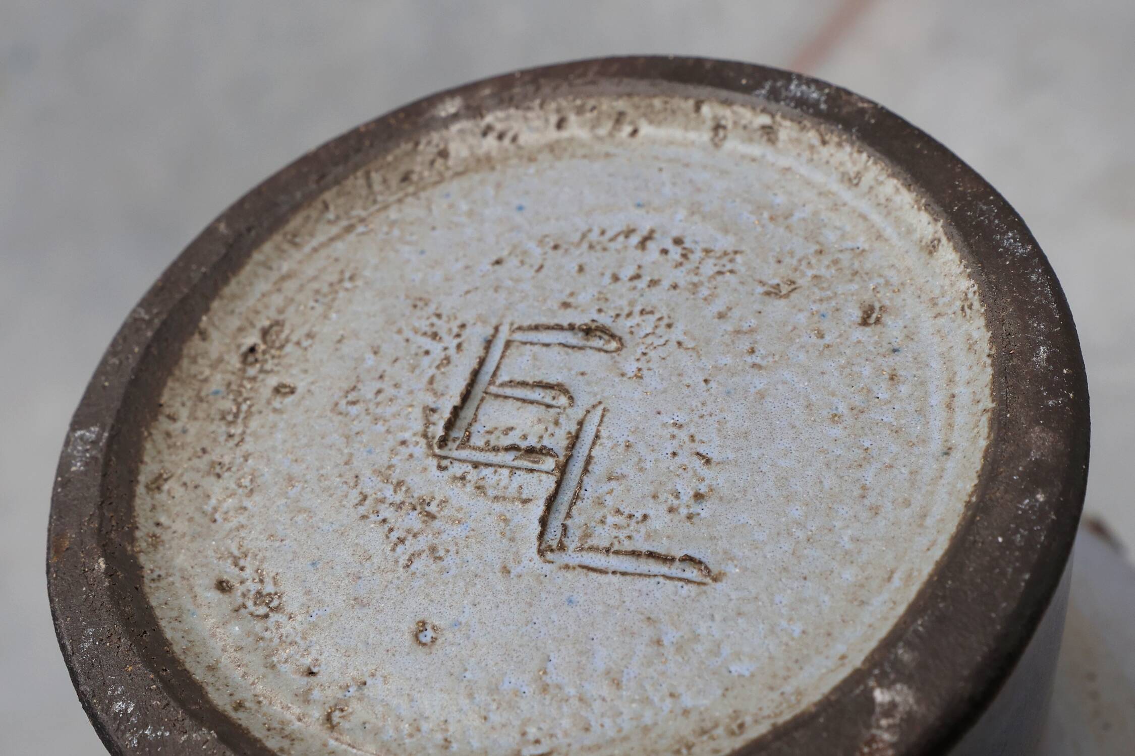 Organic ceramic “mushroom” sculpture signed EL, Belgium 1960s