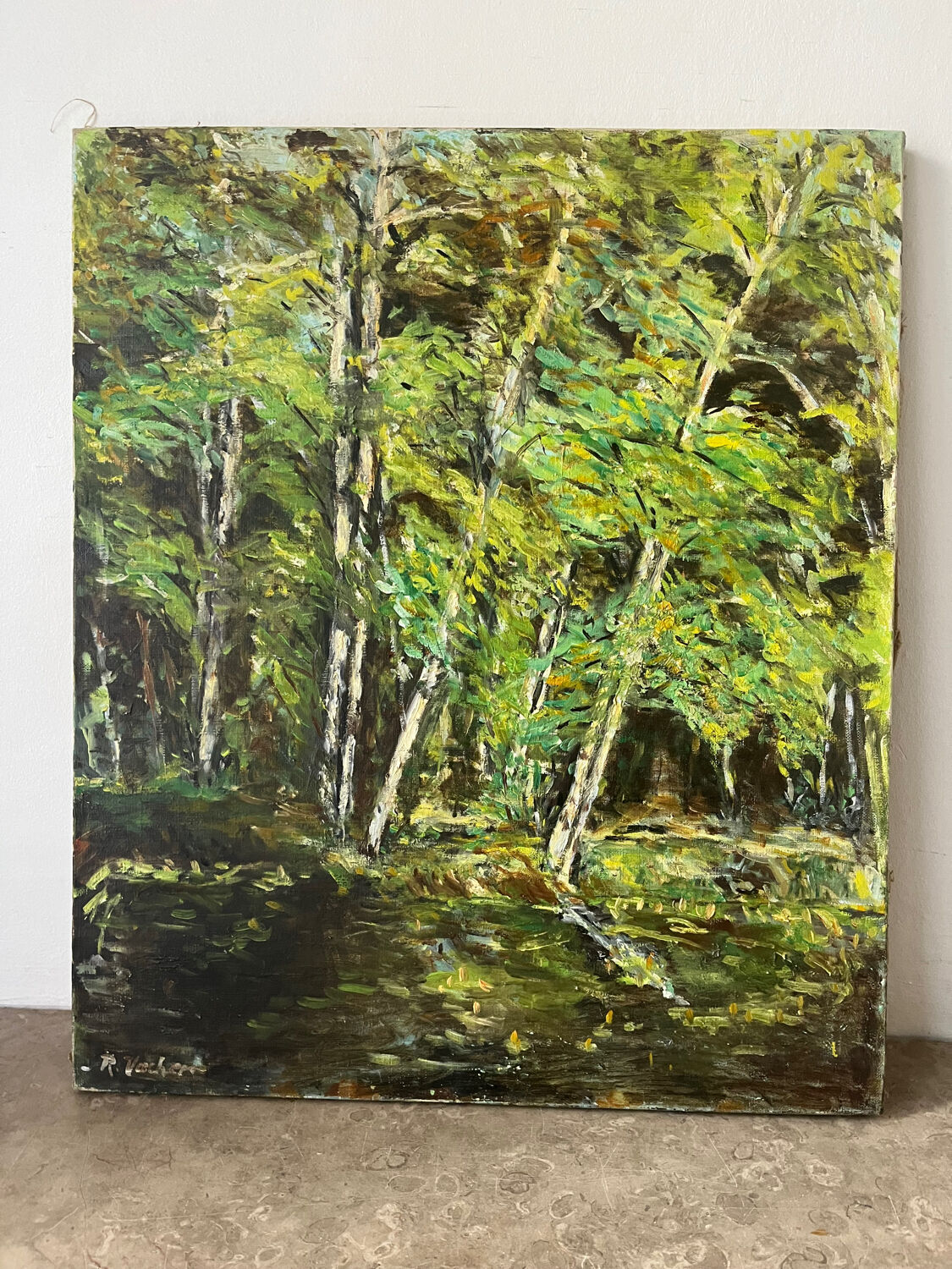 La Mare à Piat, Foret de Fontainebleau, signed R Vacher