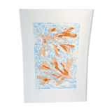Ondulations bleues et algues oranges sways