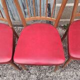 Chaises de bistrot en Skaï rouge