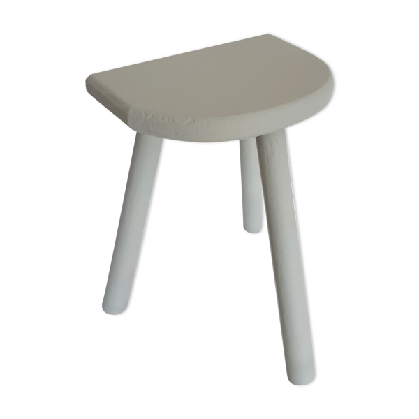 Tabouret de traite tripode en bois patiné