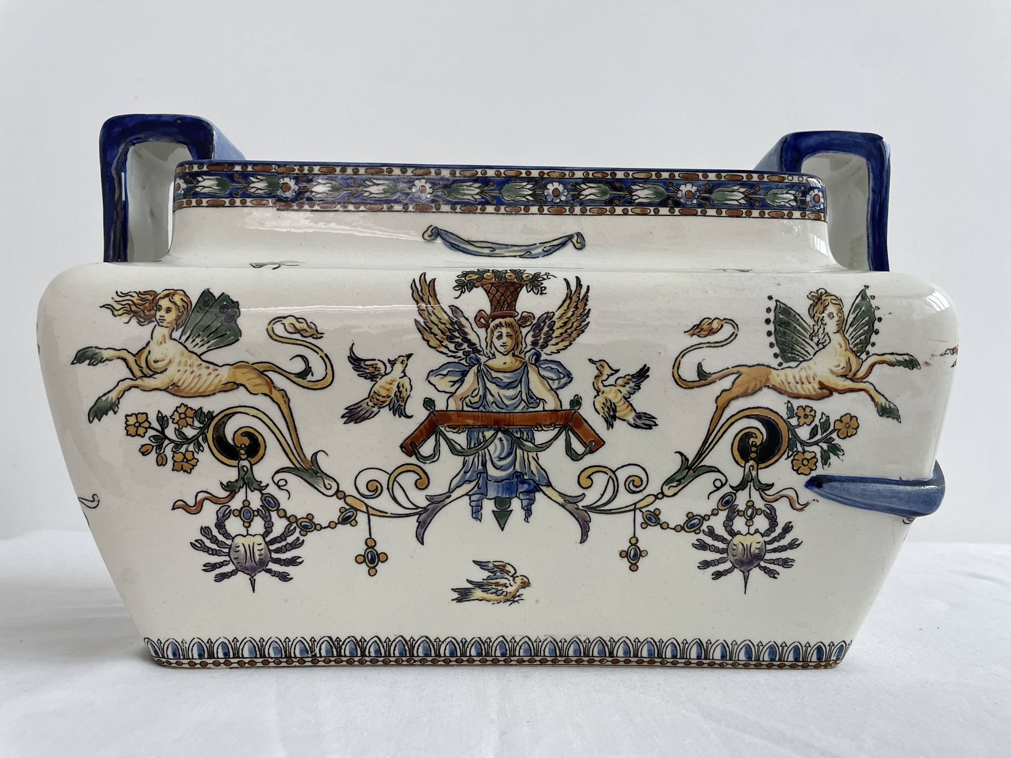 Jardinière, cache pot en faïence de Gien