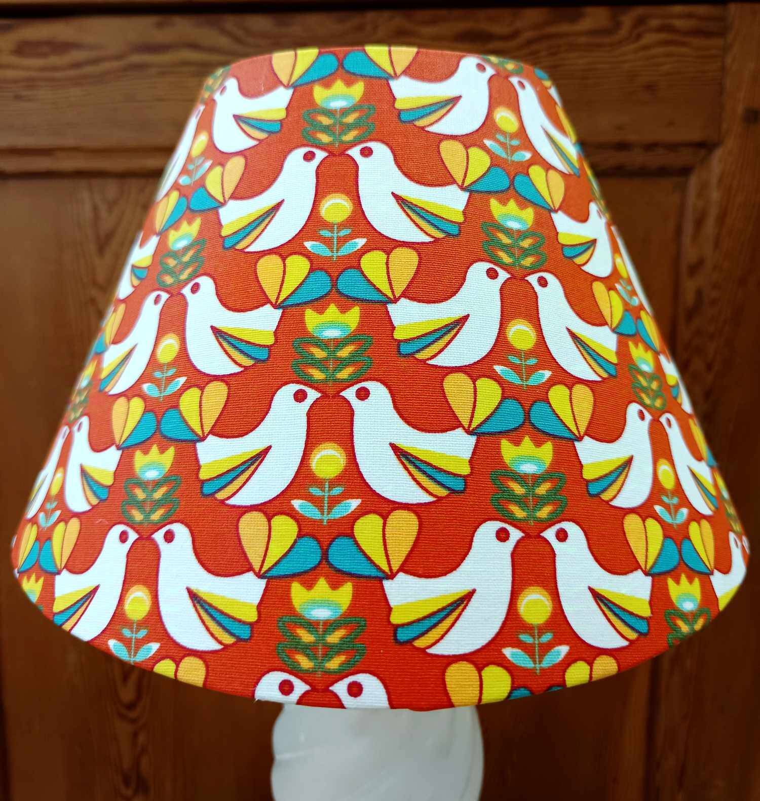 Vintage Alabaster Lamp and Bird Shade