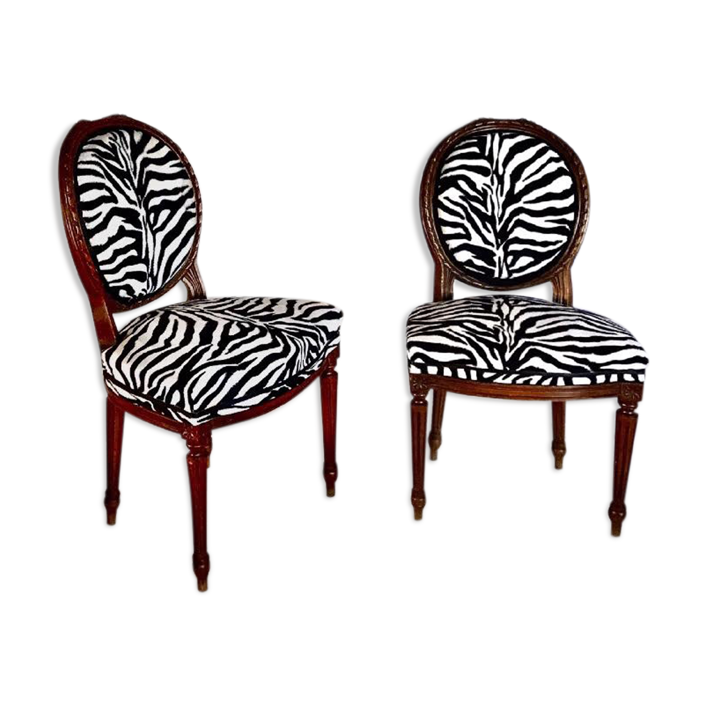 Duo of Louis XVI Medallion chairs