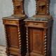 Pair of small side tables or bedside tables from the Napoléon III period, in walnut.