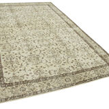 Handwoven antique anatolian beige carpet 188 cm x 303 cm