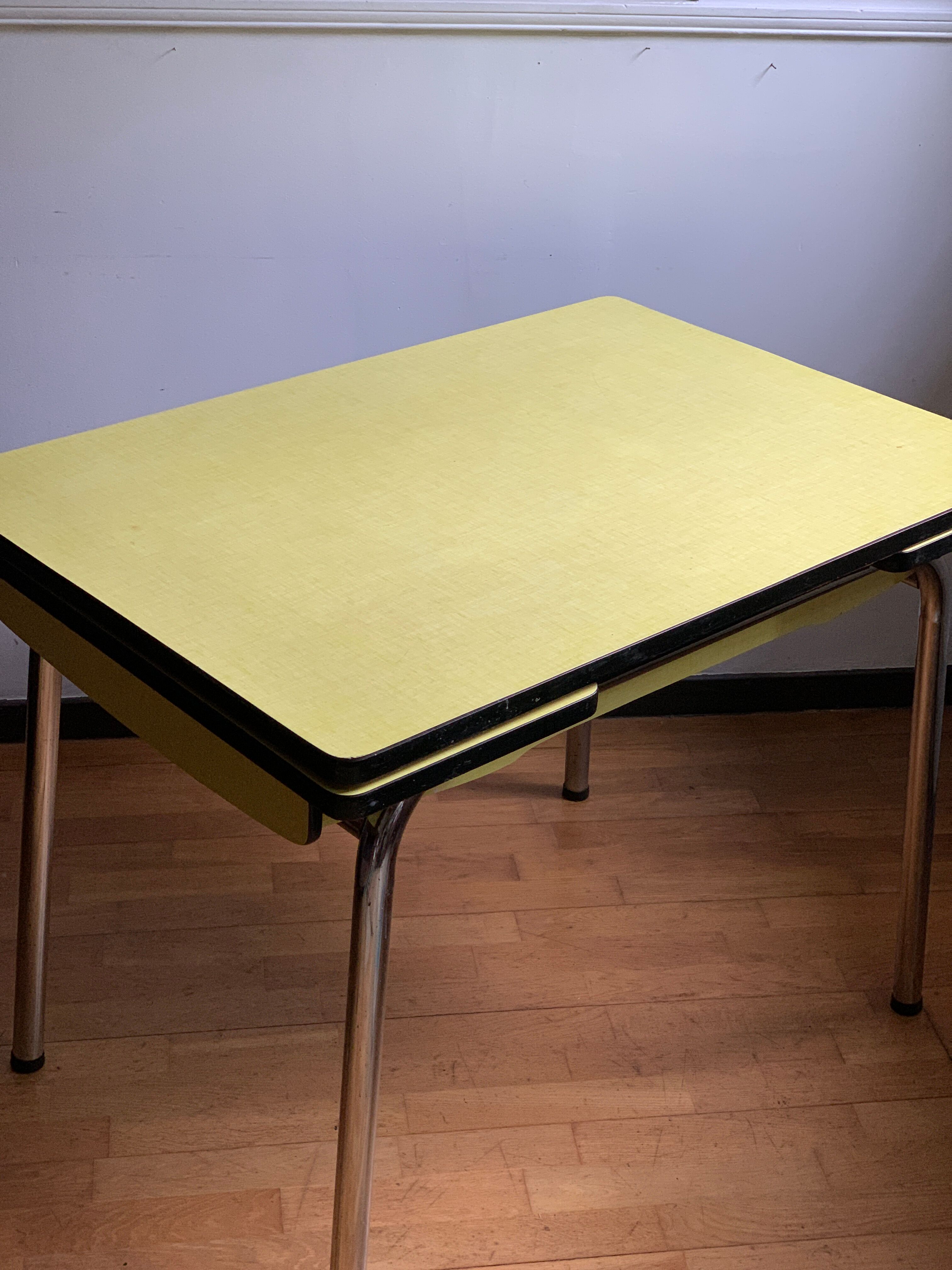 Yellow formica table