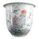Important Chinese cache-pot with naturalistic floral and animal decoration – 20th century