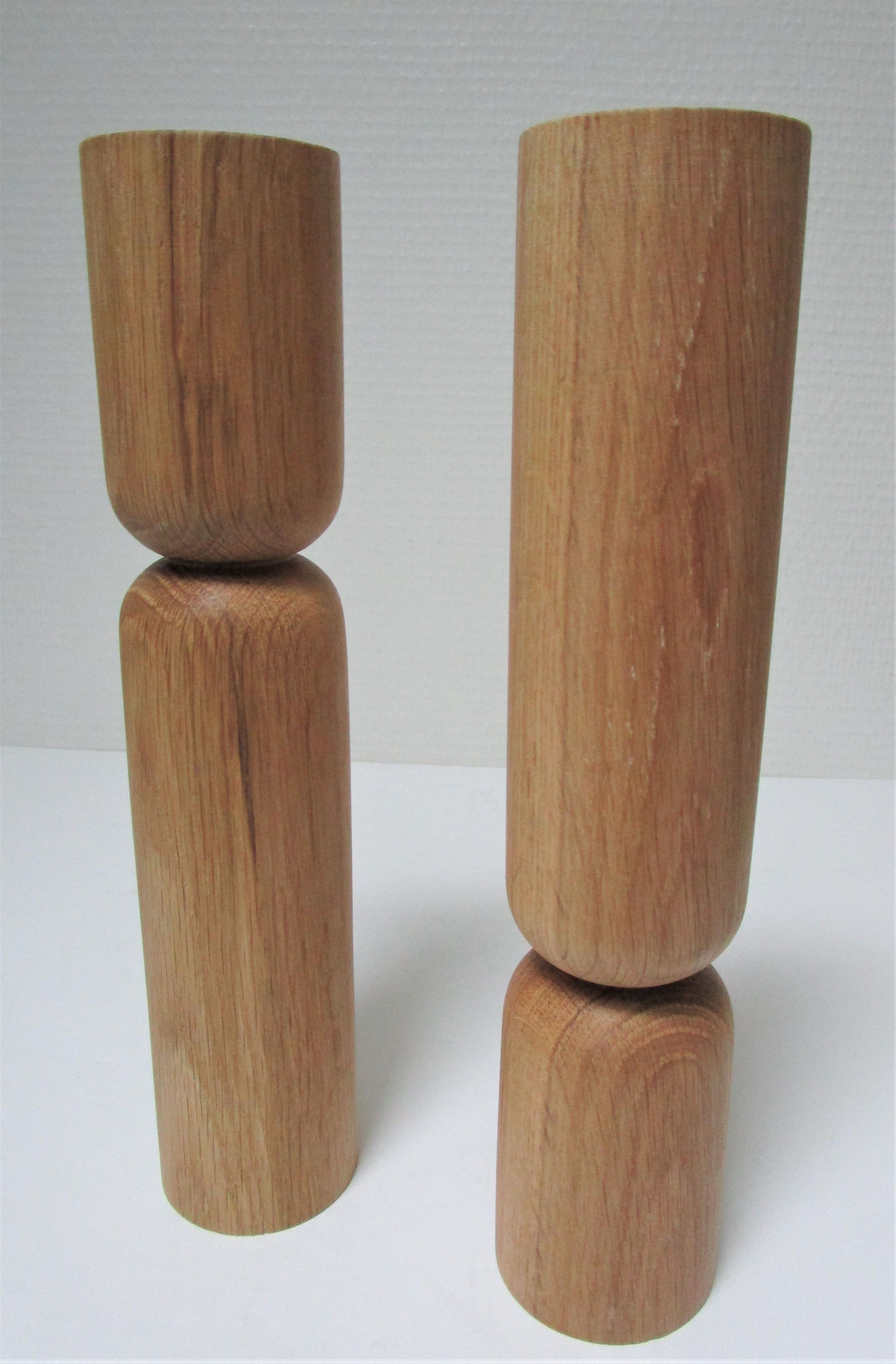 Pair of solid wood candlesticks design