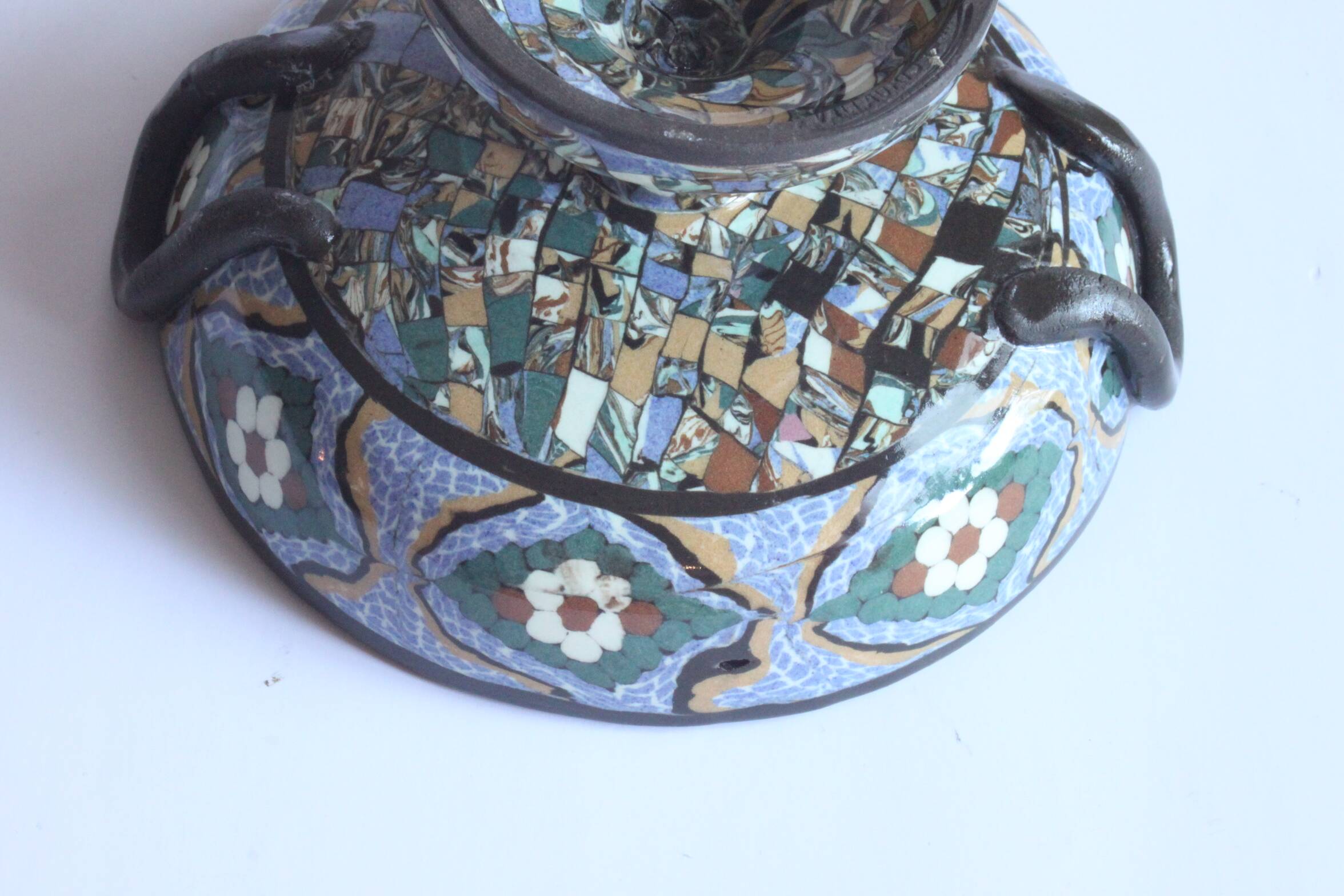 Taza en mosaïque Art déco par Jean Gerbino, 1930