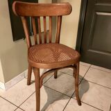 Ancienne chaise bistrot assise cannée