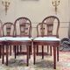 Set of six Louis XV style natural wood sheaf back chairs