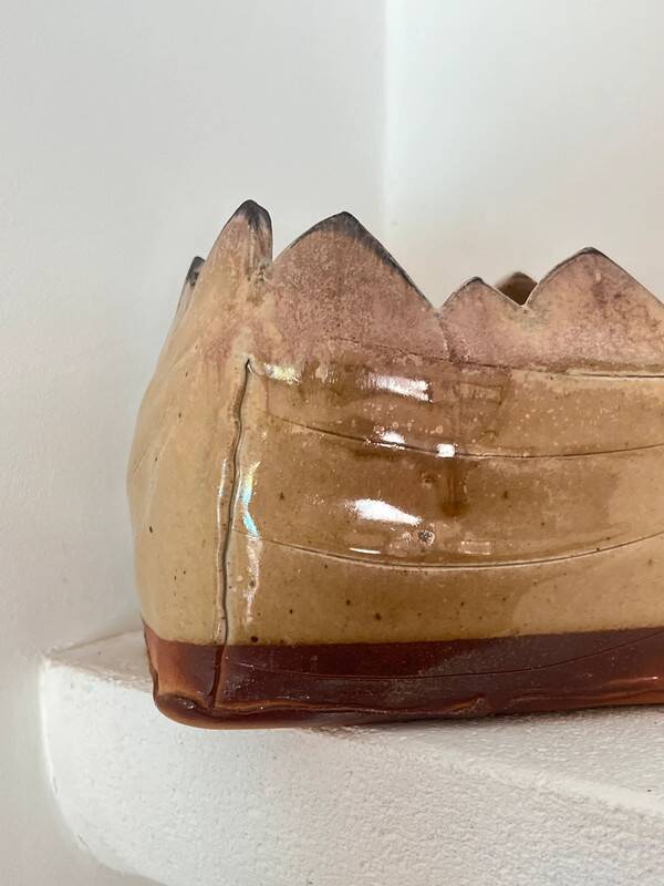 Signed Organic Glazed Terracotta Plant Pot / Planter