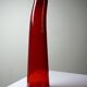 Red blown glass bubble tube vase in Murano style, vintage 80s-90s.