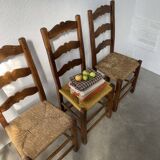 Rustic handcrafted oak chairs 1900