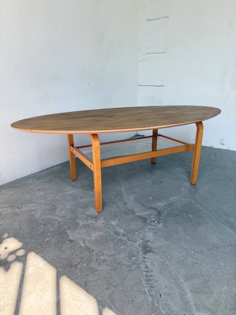 Oval coffee table beech 1980 Aalto Ikea
