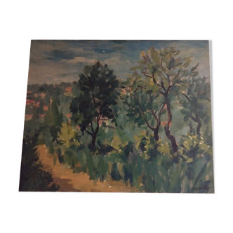 tableau paysage arboré