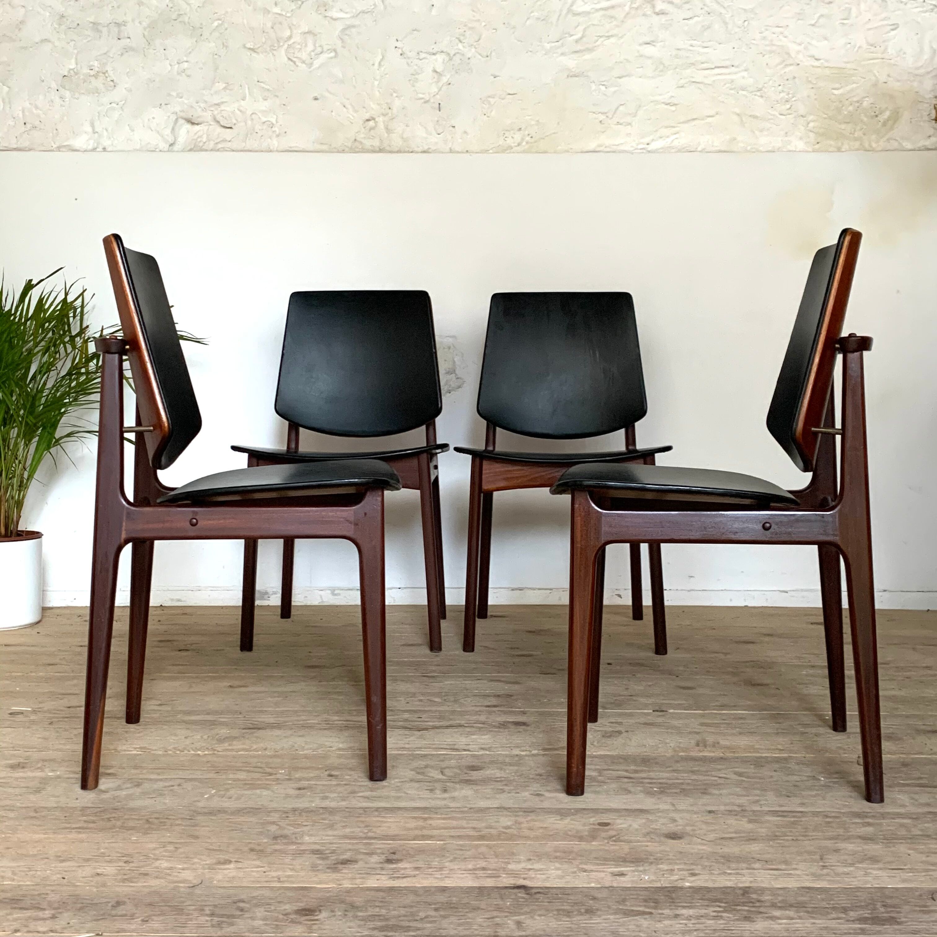 4 Danish teak chairs by Arne Hovmand Olsen