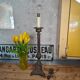 Antique brass lamp base