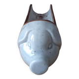 Pig sausage dish in beige and enamelled brown ceramic - aperitif - aperitif