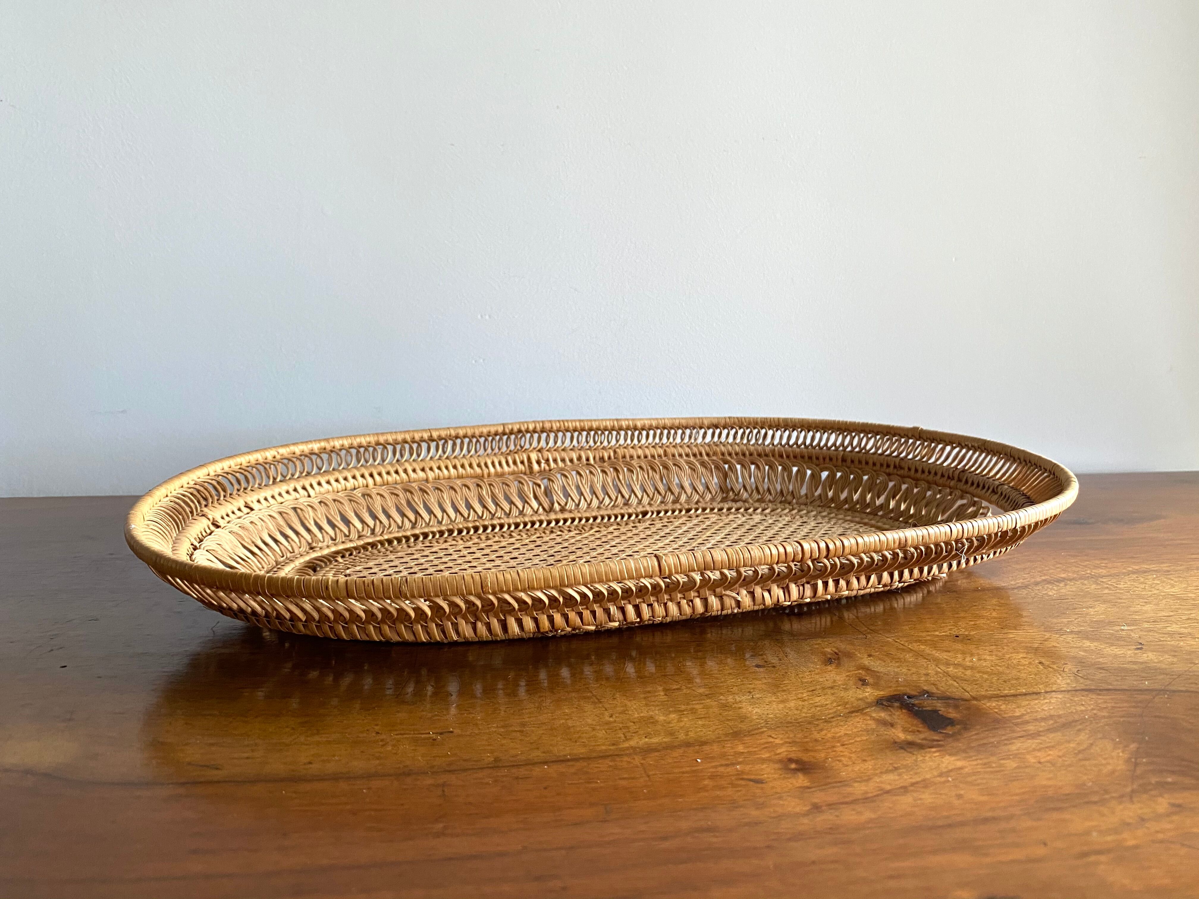 Vintage basket in woven rattan