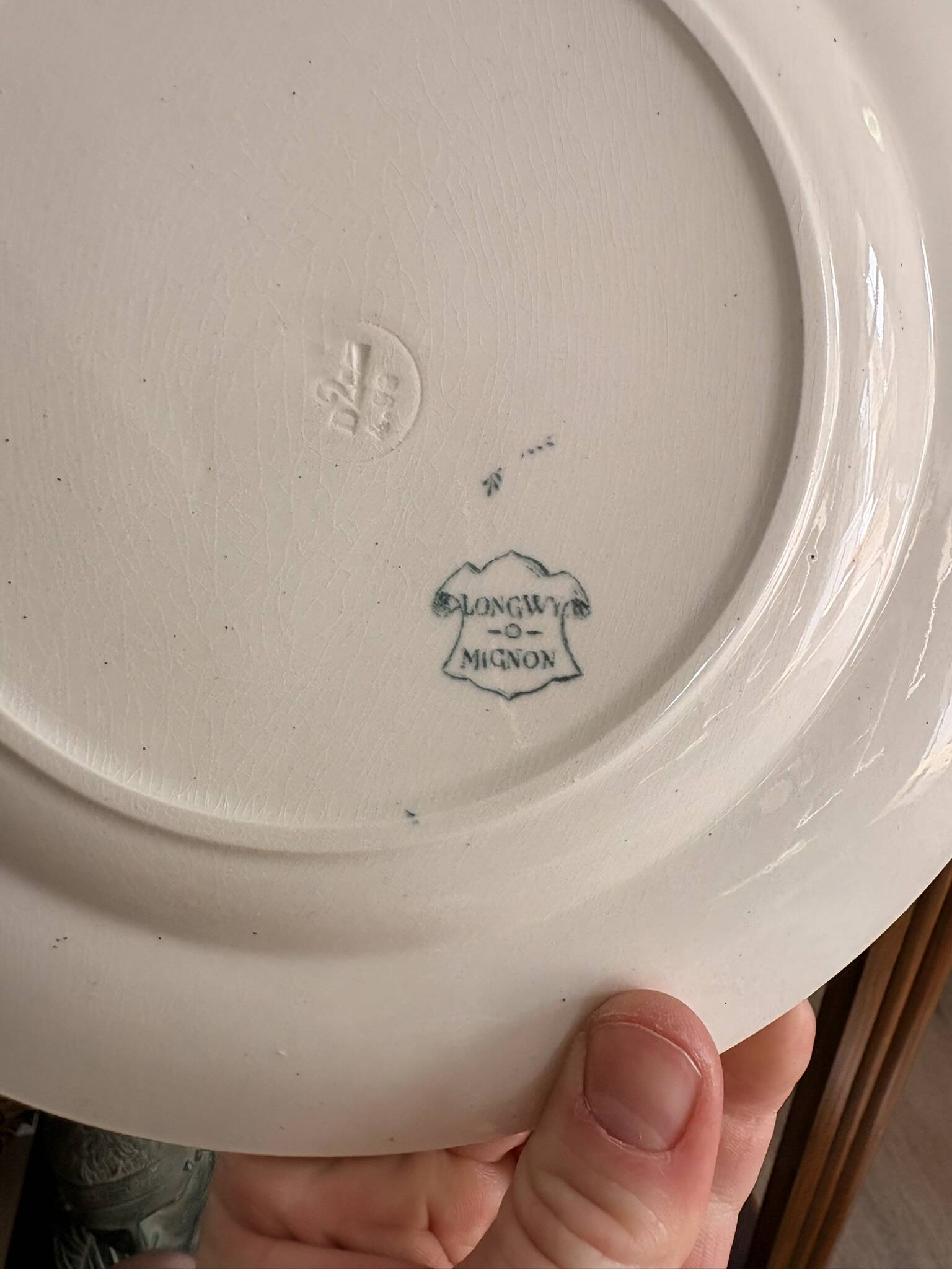 Lot 6 Plate Plates Faience Longwy Model Mignon