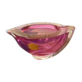 New Val Saint Lambert pink ashtray with Belgian label