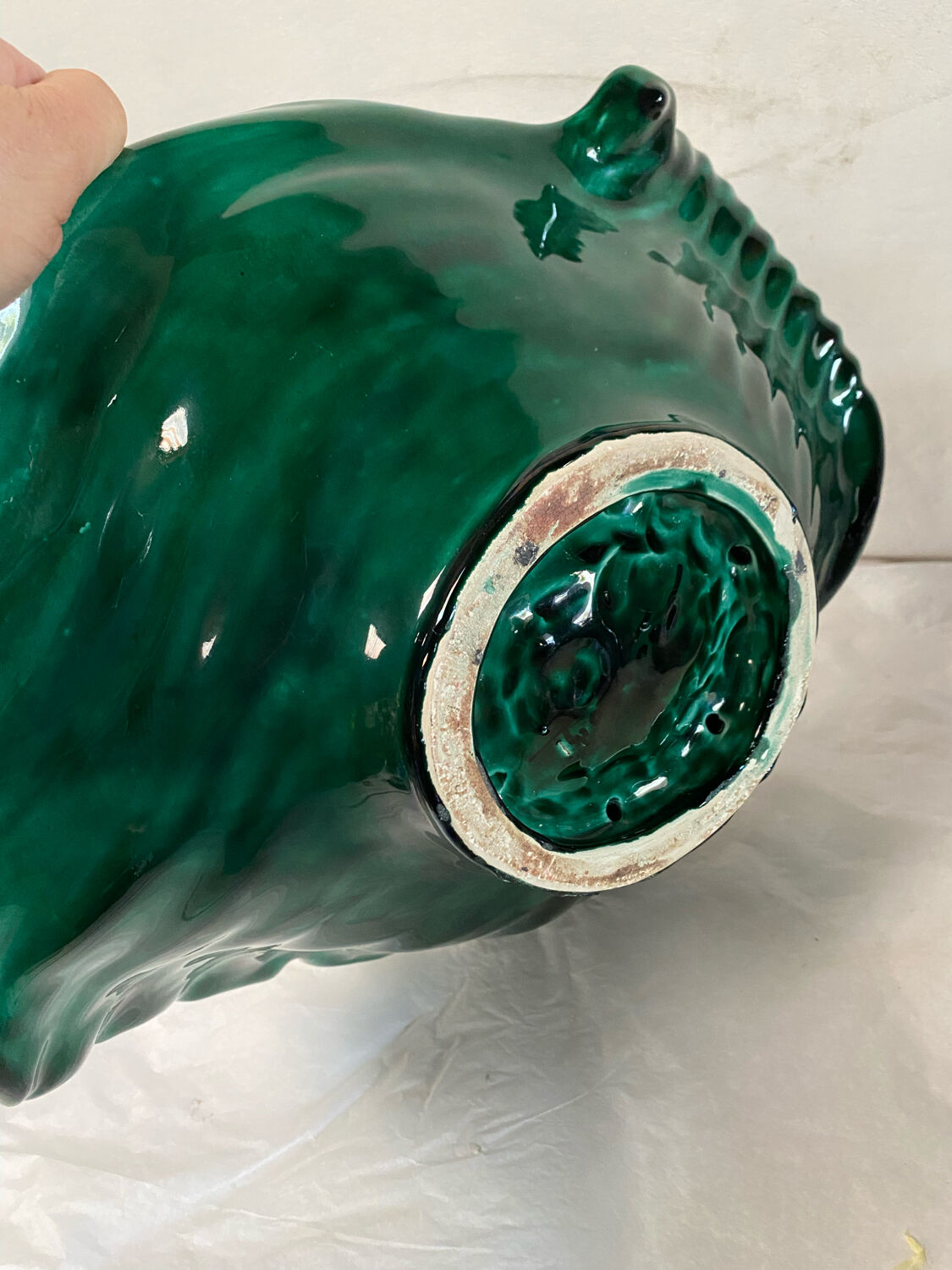 Green vintage ceramic cup