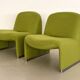Giancarlo Piretti Alky Lounge Chairs in New Green Fabric, Set of 2