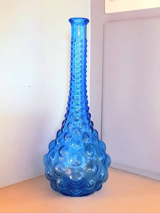 Carafe italienne Empoli bleue 1970