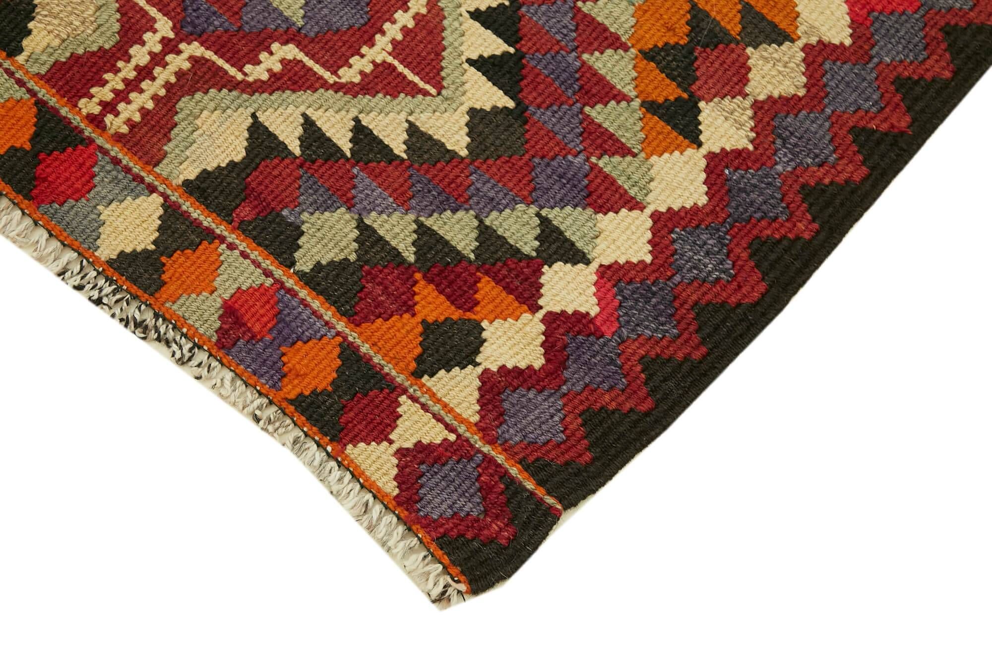 Turkish Handwoven Vintage Herki Kilim 88 cm x 336 cm