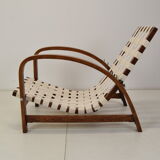 Art-deco adjustable armchair, designed by Jindrich Halabala,Restored,1930's